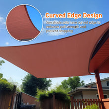 Load image into Gallery viewer, Artpuch Sun Shade Sail Curved Commercial Outdoor Shade Cover Rust Red Rectangle Heavy Duty Permeable 185GSM Backyard Shade Cloth for Patio Garden Sandbox (We Make Custom Size)