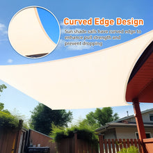 Load image into Gallery viewer, Artpuch Sun Shade Sail Curved Commercial Outdoor Shade Cover Cream Rectangle Heavy Duty Permeable 185GSM Backyard Shade Cloth for Patio Garden Sandbox (We Make Custom Size)