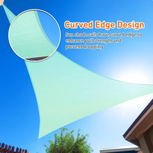 Load image into Gallery viewer, Artpuch Sun Shade Sail Curved Commercial Outdoor Shade Cover Turquoise Green Triangle Heavy Duty Permeable 185GSM Backyard Shade Cloth for Patio Garden Sandbox (We Make Custom Size)