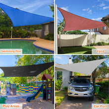 Load image into Gallery viewer, Artpuch Sun Shade Sail Curved Commercial Outdoor Shade Cover Blue Rectangle Heavy Duty Permeable 185GSM Backyard Shade Cloth for Patio Garden Sandbox (We Make Custom Size)