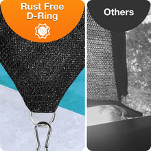 Load image into Gallery viewer, Artpuch Sun Shade Cloth with Upgraded Grommets & D-Ring Eyelets, 90% UV Protection Outdoor Shade Cover Canopy Privacy Screen for Patio, Pergola DGN05 Black (Custom Size)