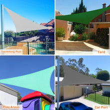 Load image into Gallery viewer, Artpuch Sun Shade Sail Curved Commercial Outdoor Shade Cover Sliver Grey Triangle Heavy Duty Permeable 185GSM Backyard Shade Cloth for Patio Garden Sandbox (We Make Custom Size)