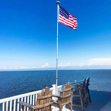 Load image into Gallery viewer, Artpuch 30FT Aluminum Telescopic Flag Pole Thick Tube Halyard & Sectional Flagpole Free Golden Ball Kit and American Flag Outdoor