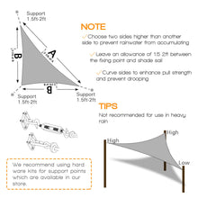 Load image into Gallery viewer, Artpuch Sun Shade Sails Grey UV Block Shelter Canopy for Patio Garden Outdoor Facility and Activities