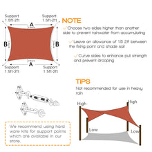Load image into Gallery viewer, Artpuch Sun Shade Sail Canopy 10'x15' Rust Red Cover for Patio Outdoor, 185GSM Rectangle Backyard Shade Sail for Garden Playground