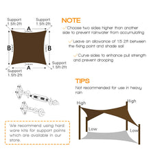 Load image into Gallery viewer, Artpuch Sun Shade Sail Canopy 12'x12' Rust Red Cover for Patio Outdoor, Square Backyard Shade Sail for Garden Playground