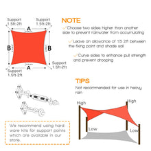 Load image into Gallery viewer, Artpuch Sun Shade Sail Canopy 12'x12' Rust Red Cover for Patio Outdoor, Square Backyard Shade Sail for Garden Playground