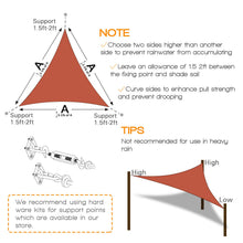 Load image into Gallery viewer, Artpuch Rust Red 12' x 12' x 12' Triangle Sun Shade Sails UV Block for Shelter Canopy Patio Garden Outdoor Facility and Activities