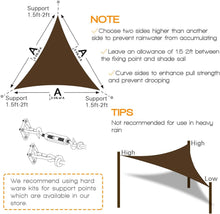Load image into Gallery viewer, Artpuch 12' x 12' x 17' Triangle Sun Shade Sails Terra Color UV Block for Shelter Canopy Patio Garden Outdoor Facility Sand and Activities