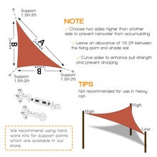 Load image into Gallery viewer, Artpuch 12' x 12' x 17' Triangle Sun Shade Sails Terra Color UV Block for Shelter Canopy Patio Garden Outdoor Facility Sand and Activities