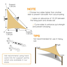 Load image into Gallery viewer, Artpuch 12' x 12' x 17' Triangle Sun Shade Sails Terra Color UV Block for Shelter Canopy Patio Garden Outdoor Facility Sand and Activities