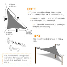 Load image into Gallery viewer, Artpuch Sun Shade Sail 15' x 15' x 21' Triangle Dark Grey UV Block for Shelter Canopy Patio Garden Outdoor Facility and Activities