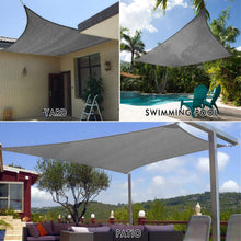 Load image into Gallery viewer, Artpuch 16'x16' Coffee Sun Shade Sails Canopy, 185GSM Shade Sail UV Block for Patio Garden Outdoor Facility and Activities