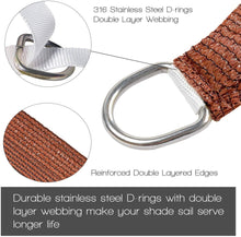 Load image into Gallery viewer, Artpuch 16'x16'x16' Triangle Sun Shade Sails Brown UV Block for Shelter Canopy Patio Garden Outdoor Facility and Activities