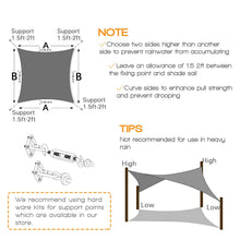 Load image into Gallery viewer, Artpuch Sun Shade Sails Canopy, 20'x20' Cream 185GSM Shade Sail UV Block for Patio Garden Outdoor Facility and Activities