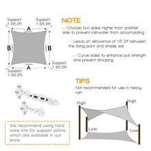 Load image into Gallery viewer, Artpuch Sun Shade Sails Canopy, 20'x20' Cream 185GSM Shade Sail UV Block for Patio Garden Outdoor Facility and Activities