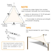 Load image into Gallery viewer, Artpuch Sun Shade Sail 20' x 20' x 20' Cream Cover for Patio Outdoor Triangle Canopy Backyard Shade Sail for Garden Playground