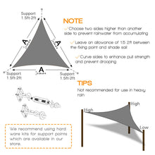Load image into Gallery viewer, Artpuch Sun Shade Sail 20' x 20' x 20' Cream Cover for Patio Outdoor Triangle Canopy Backyard Shade Sail for Garden Playground