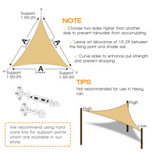 Load image into Gallery viewer, Artpuch Sun Shade Sail 20' x 20' x 20' Cream Cover for Patio Outdoor Triangle Canopy Backyard Shade Sail for Garden Playground