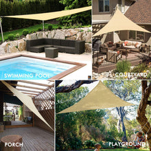 Load image into Gallery viewer, Artpuch Sun Shade Sail 20' x 20' x 20' Cream Cover for Patio Outdoor Triangle Canopy Backyard Shade Sail for Garden Playground
