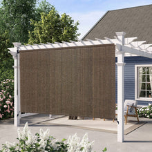 Load image into Gallery viewer, Artpuch Outdoor Roller Shade 6'(W) x8'(L) Fabric Blind Mocha Cordless Roll Up Shade, Wand Operation Exterior Roller Shade Cloth for Patio Porch Gazebo
