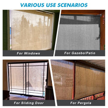 Load image into Gallery viewer, Artpuch Outdoor Roller Shade 6'(W) x8'(L) Fabric Blind Mocha Cordless Roll Up Shade, Wand Operation Exterior Roller Shade Cloth for Patio Porch Gazebo