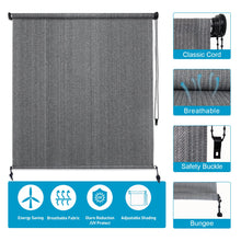 Load image into Gallery viewer, Artpuch Outdoor Roller Shade 6'(W) x6'(L) Exterior Roll Up Shade Window Blinds, Privacy Patio Sun Shade Roller Shade for Deck Porch Gazebo Balcony Pergola, Mocha