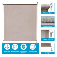 Load image into Gallery viewer, Artpuch Outdoor Roller Shade 6'(W) x6'(L) Exterior Roll Up Shade Window Blinds, Privacy Patio Sun Shade Roller Shade for Deck Porch Gazebo Balcony Pergola, Mocha