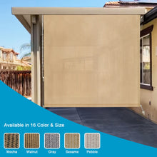 Load image into Gallery viewer, Artpuch Outdoor Roller Shade 6'(W) x6'(L) Exterior Roll Up Shade Window Blinds, Privacy Patio Sun Shade Roller Shade for Deck Porch Gazebo Balcony Pergola, Mocha