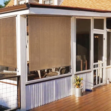 Load image into Gallery viewer, Artpuch Outdoor Roller Shade 6'(W) x6'(L) Exterior Roll Up Shade Window Blinds, Privacy Patio Sun Shade Roller Shade for Deck Porch Gazebo Balcony Pergola, Mocha