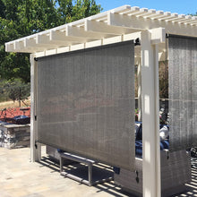 Load image into Gallery viewer, Artpuch Outdoor Roller Shade 8'(W) x6'(L) Fabric Gray Cordless Roll Up Shade, Wand Operation Exterior Roller Shade Cloth for Patio Porch Gazebo Porch Gazebo