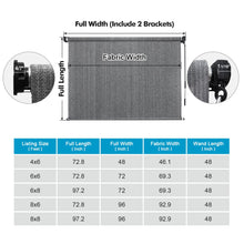 Load image into Gallery viewer, Artpuch Outdoor Roller Shade 8'(W) x6'(L) Fabric Gray Cordless Roll Up Shade, Wand Operation Exterior Roller Shade Cloth for Patio Porch Gazebo Porch Gazebo