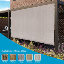 Load image into Gallery viewer, Artpuch Outdoor Roller Shade 8'(W) x6'(L) Fabric Gray Cordless Roll Up Shade, Wand Operation Exterior Roller Shade Cloth for Patio Porch Gazebo Porch Gazebo