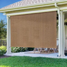 Load image into Gallery viewer, Artpuch Outdoor Roller Shade 8'(W) x6'(L) Fabric Gray Cordless Roll Up Shade, Wand Operation Exterior Roller Shade Cloth for Patio Porch Gazebo Porch Gazebo