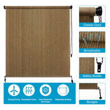 Load image into Gallery viewer, Artpuch Outdoor Roller Shade 8'(W) x8'(L) Exterior Roll Up Shade Window Blinds, Privacy Patio Sun Shade Roller Shade for Deck Porch Gazebo Balcony Pergola, Sesame