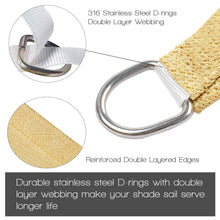 Load image into Gallery viewer, Artpuch 8'x8'x8' Sun Shade Sails Canopy, 185GSM Shade Sail UV Block for Patio Garden Outdoor Facility and Activities (Sand)