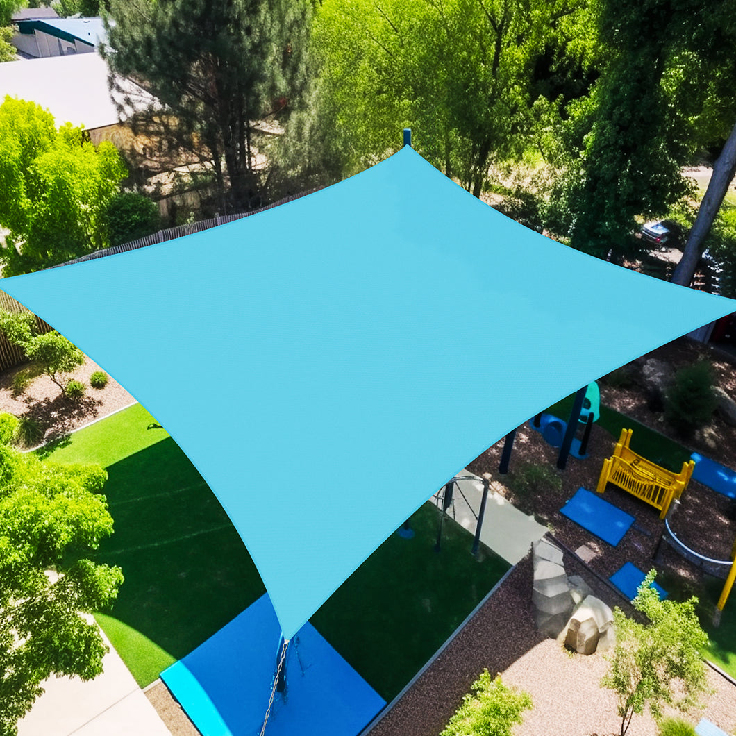 Artpuch 14'x20'  Straight Edge Shade Sail Turquoise Mixed Color