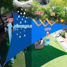 Load image into Gallery viewer, Artpuch 8&#39;x8&#39;x8&#39; Sun Shade Sail Curved Commercial Outdoor Shade Cover Blue Triangle Heavy Duty Permeable 185GSM Backyard Shade Cloth for Patio Garden Sandbox (We Make Custom Size)
