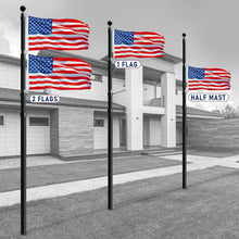Load image into Gallery viewer, Artpuch 30FT Aluminum Telescopic Flag Pole Thick Tube Halyard &amp; Sectional Flagpole Free Ball Kit and American Flag Outdoor
