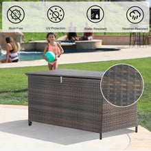 Load image into Gallery viewer, Artpuch 136 Gallon Large Deck Box Indoor Outdoor Storage Wicker Furniture, 52x28x30 Inch Stylish and Durable Outdoor Storage Container for Patio, Garden, and Poolside
