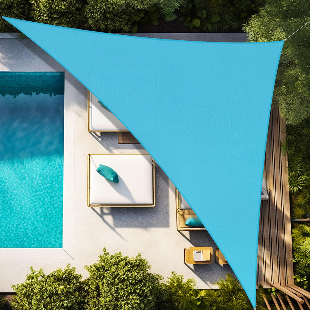 thumbnail image 2 of TANG Triangle Sun Shade Sail – Turquoise, Permeable Fabric, UV Protection For Patio Pool Garden 2 of 6