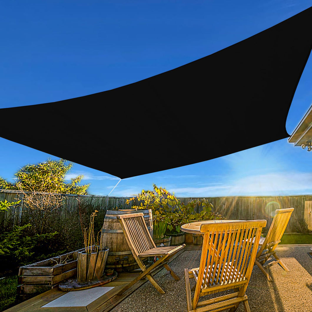 Artpuch Sun Shade Sail Curved Commercial Outdoor Shade Cover Black Rectangle Heavy Duty Permeable 185GSM Backyard Shade Cloth for Patio Garden Sandbox (We Make Custom Size)