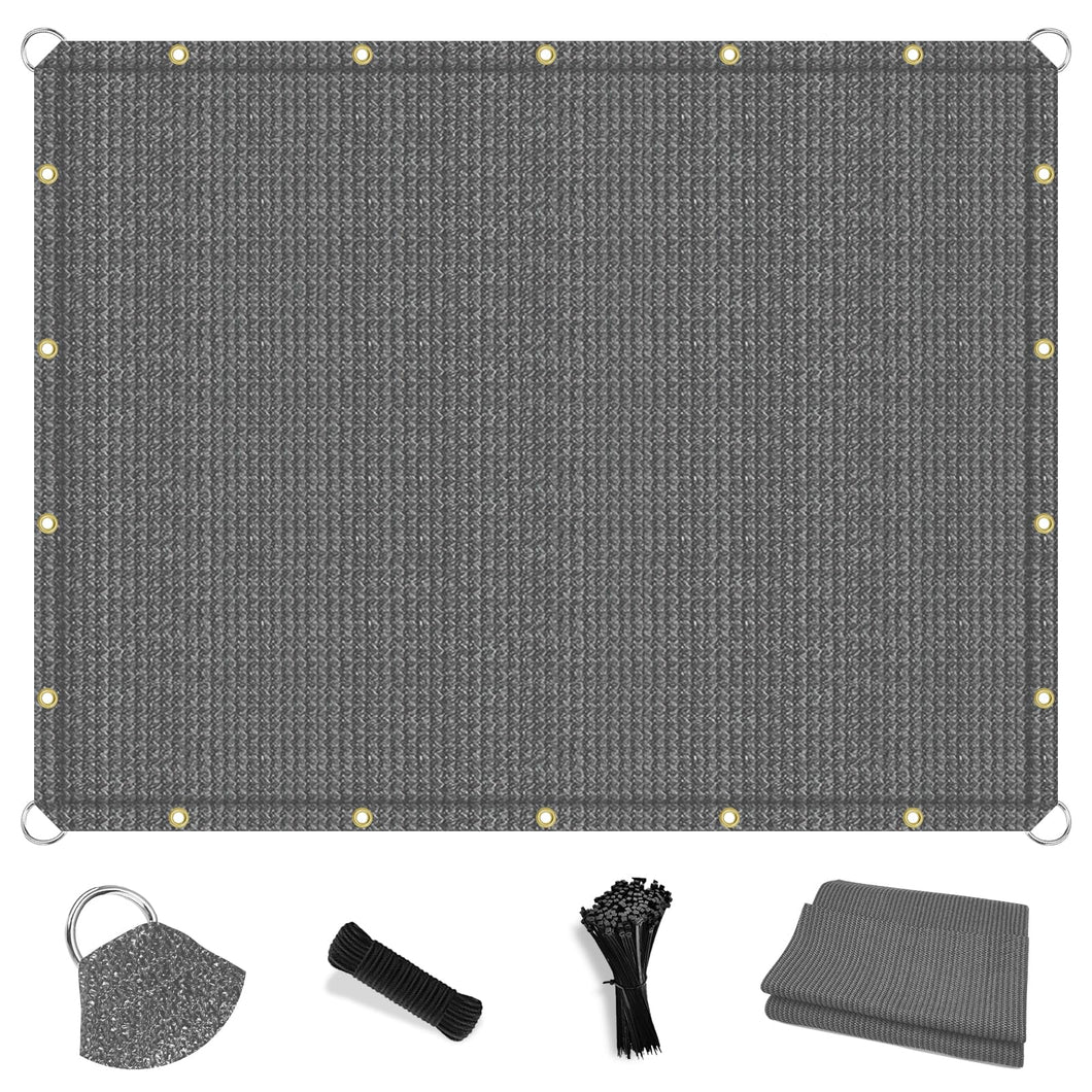 Artpuch Sun Shade Cloth with Upgraded Grommets & D-Ring Eyelets, 90% UV Protection Outdoor Shade Cover Canopy Privacy Screen for Patio, Pergola DGN05 Light Gray (Custom Size)