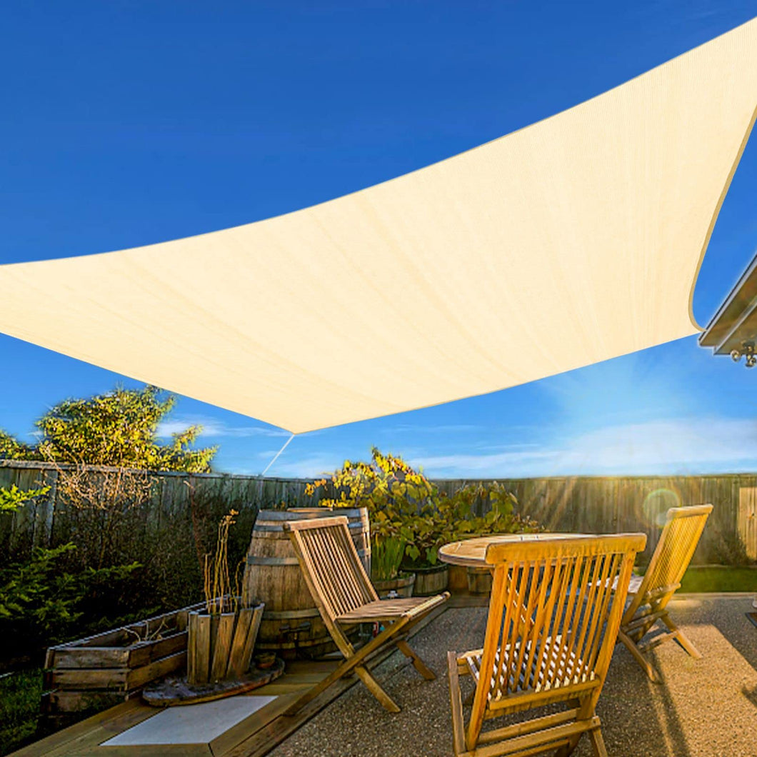 Artpuch Sun Shade Sail Curved Commercial Outdoor Shade Cover Cream Rectangle Heavy Duty Permeable 185GSM Backyard Shade Cloth for Patio Garden Sandbox (We Make Custom Size)