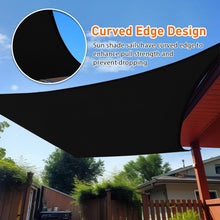 Load image into Gallery viewer, Artpuch Sun Shade Sail Curved Commercial Outdoor Shade Cover Black Rectangle Heavy Duty Permeable 185GSM Backyard Shade Cloth for Patio Garden Sandbox (We Make Custom Size)
