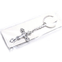 Load image into Gallery viewer, NAWAY Sterling Silver Key Ring with Cross
