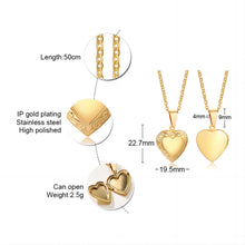Load image into Gallery viewer, NAWAY Heart Shape Locket Necklace that Holds Pictures, Polished Lockets Necklaces
