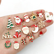 Load image into Gallery viewer, NAWAY 38 Pieces Christmas Mini Ornaments Earrings Pendant Diy Jewelry Accessories Santa Claus Snowman Bells Pendant
