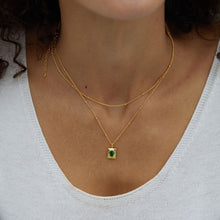 Load image into Gallery viewer, NAWAY 18K Gold Plated Layering Necklaces, Emerald Pendant Necklaces, Layered Choker Necklace for Womens
