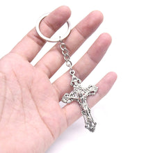 Load image into Gallery viewer, NAWAY Sterling Silver Key Ring with Cross
